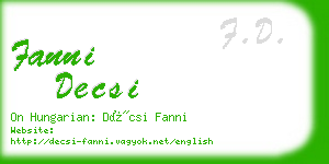 fanni decsi business card